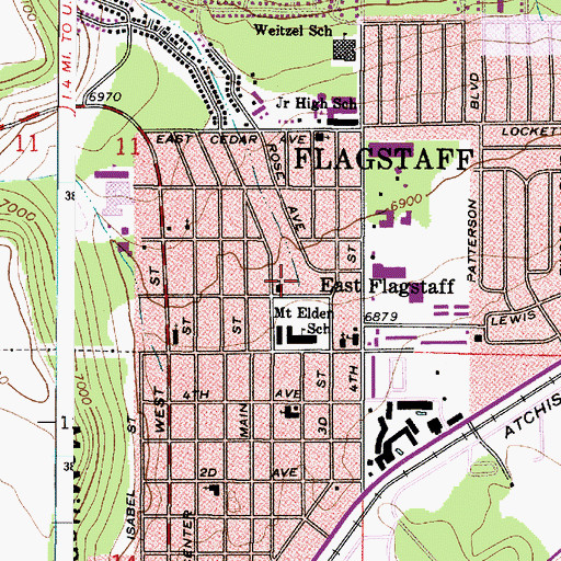 Topographic Map of Ponderosa Recreation Center, AZ