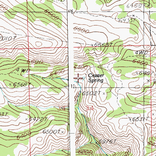 Topographic Map of Craster Spring, ID