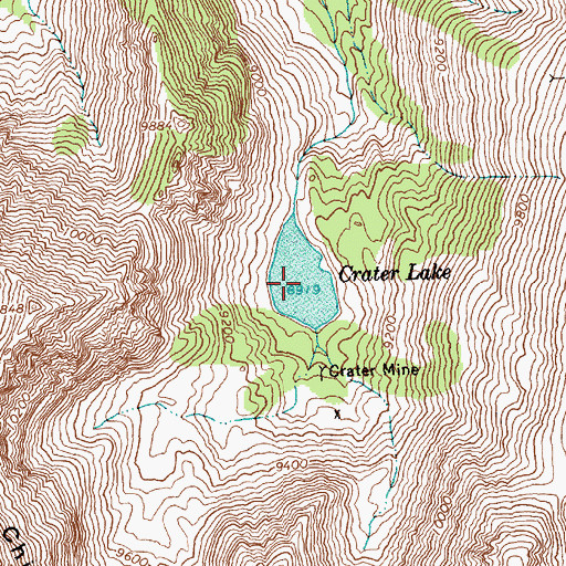 Topographic Map of Crater Lake, ID