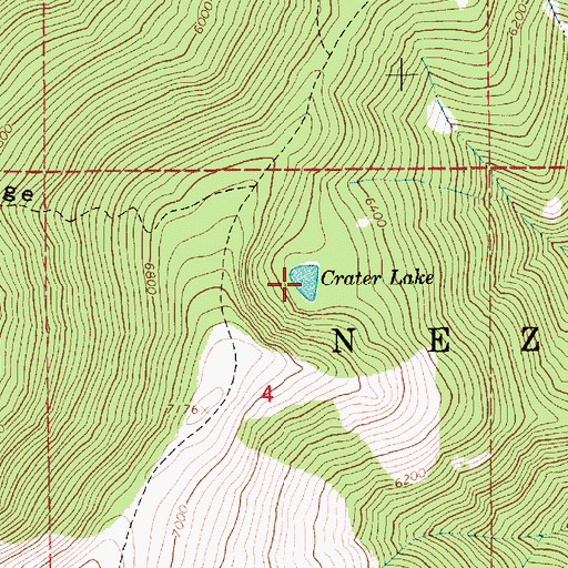 Topographic Map of Crater Lake, ID