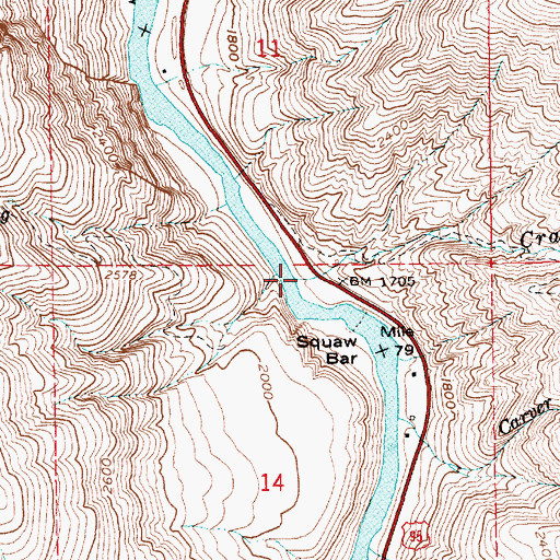 Topographic Map of Crawford Creek, ID