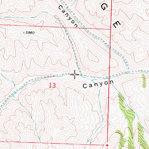 Topographic Map of Crazy Canyon, ID