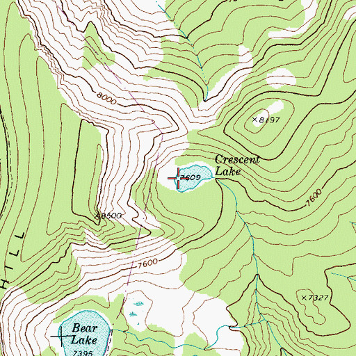 Topographic Map of Crescent Lake, ID