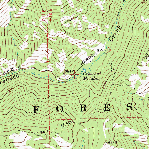Topographic Map of Crescent Meadow, ID