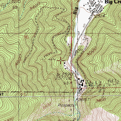 Topographic Map of Crescent Mine, ID