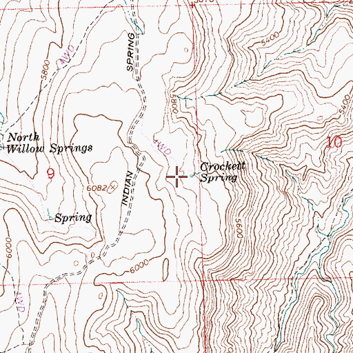 Topographic Map of Crockett Spring, ID
