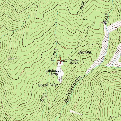 Topographic Map of Crofoot Ranch, ID