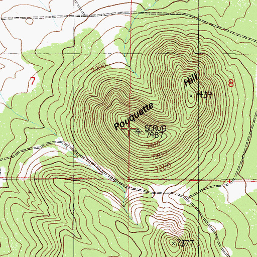Topographic Map of Pouquette Hill, AZ