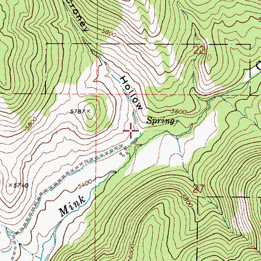 Topographic Map of Croney Hollow, ID