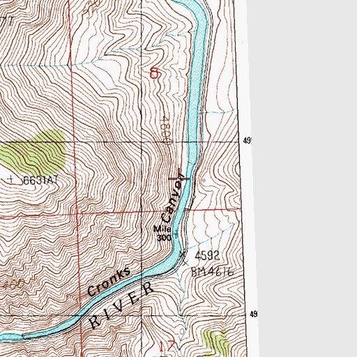 Topographic Map of Cronks Canyon, ID