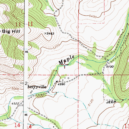Topographic Map of Crooked Creek, ID