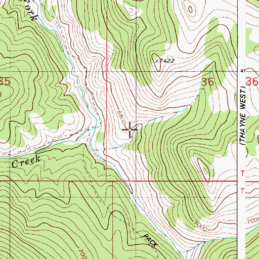 Topographic Map of Crooked Creek, ID
