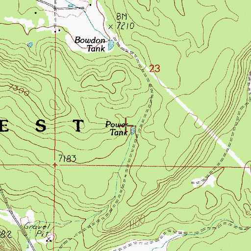 Topographic Map of Power Tank, AZ