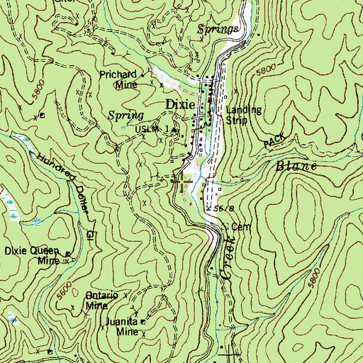 Topographic Map of Crooked Creek, ID