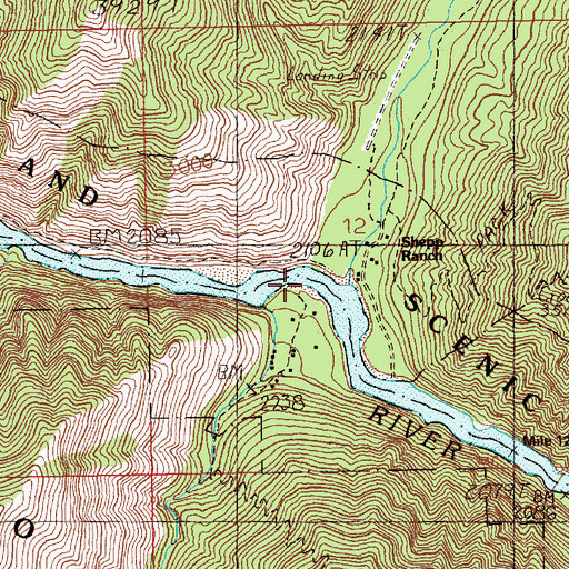 Topographic Map of Crooked Creek, ID
