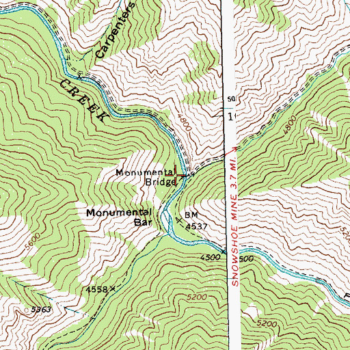 Topographic Map of Crooked Creek, ID