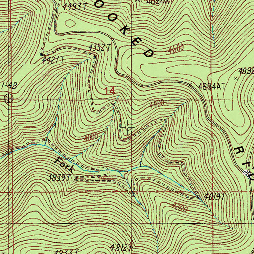 Topographic Map of Crooked Ridge, ID