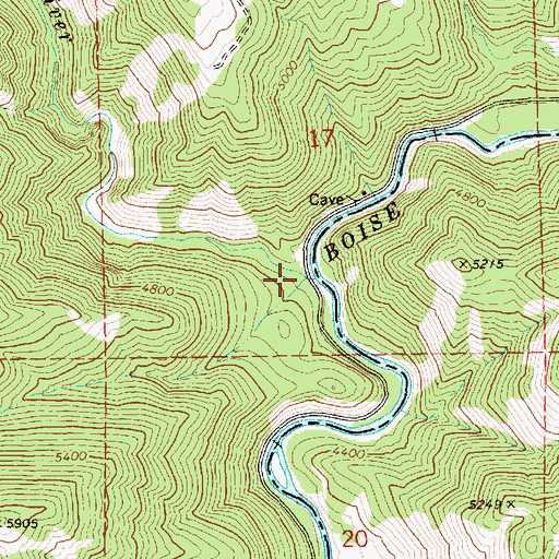 Topographic Map of Crooked River, ID