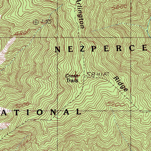 Topographic Map of Cross Trails, ID