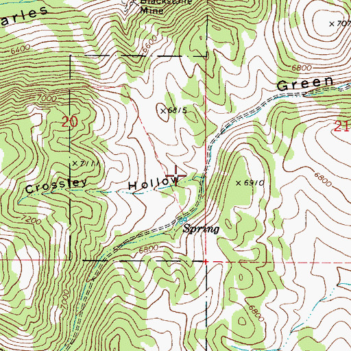 Topographic Map of Crossley Hollow, ID