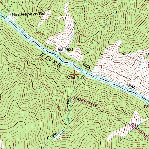 Topographic Map of Crow Creek, ID