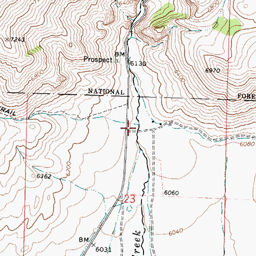 Topographic Map of Crows Nest Canyon, ID