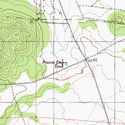 Topographic Map of Prairie Dog Tank, AZ