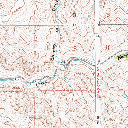 Topographic Map of Crumley Gulch, ID