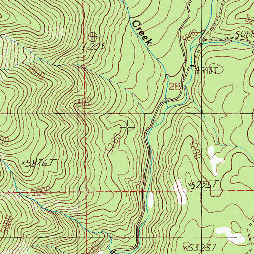 Topographic Map of Crystal Creek, ID
