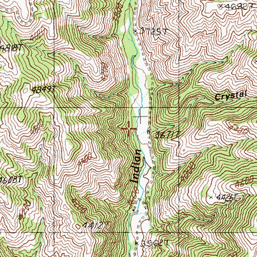 Topographic Map of Crystal Gulch, ID