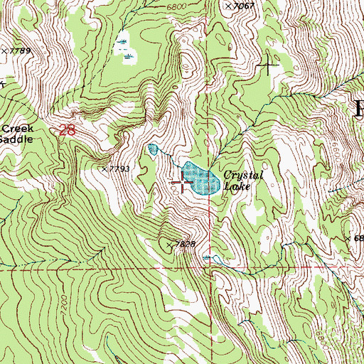Topographic Map of Crystal Lake, ID