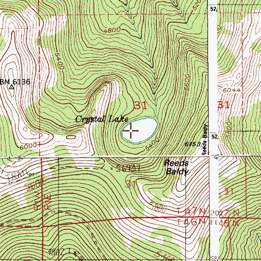 Topographic Map of Crystal Lake, ID
