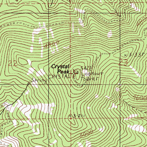 Topographic Map of Crystal Peak, ID