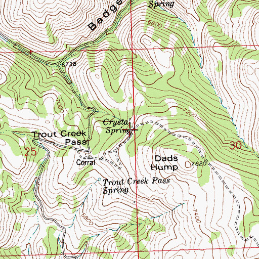 Topographic Map of Crystal Spring, ID