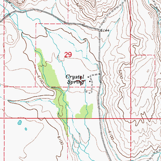 Topographic Map of Crystal Spring, ID