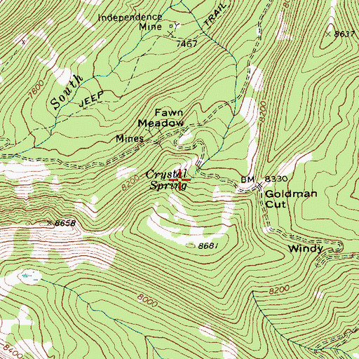 Topographic Map of Crystal Spring, ID