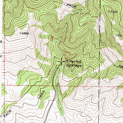 Topographic Map of Crystal Springs, ID