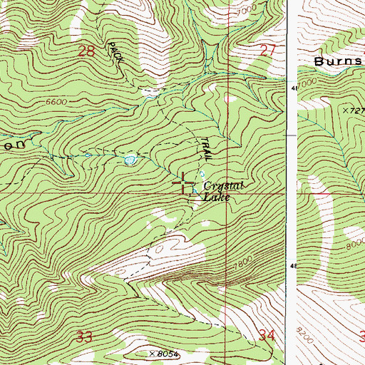 Topographic Map of Crystal Lake, ID