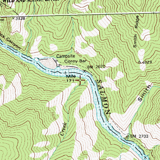 Topographic Map of Cub Creek, ID
