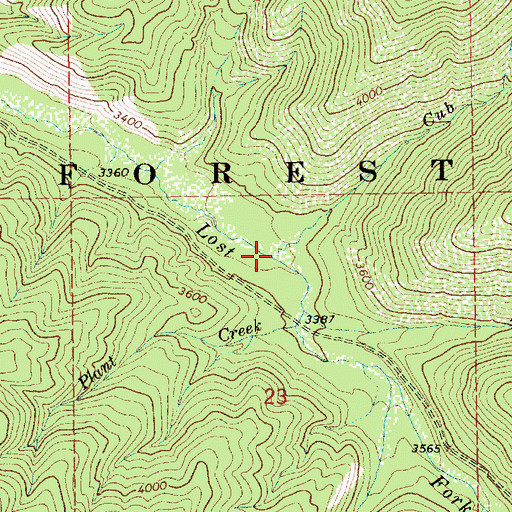 Topographic Map of Cub Creek, ID