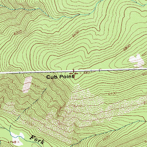 Topographic Map of Cub Point, ID