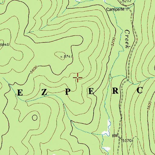 Topographic Map of Cup Creek, ID