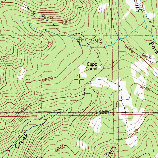 Topographic Map of Cupp Corral, ID