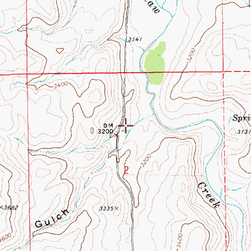 Topographic Map of Currin Gulch, ID