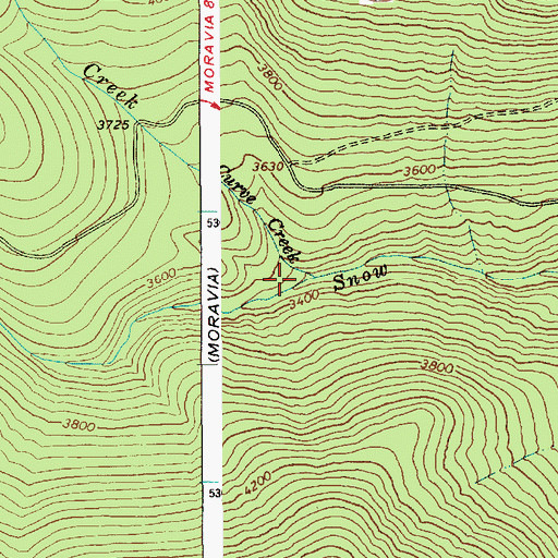 Topographic Map of Curve Creek, ID