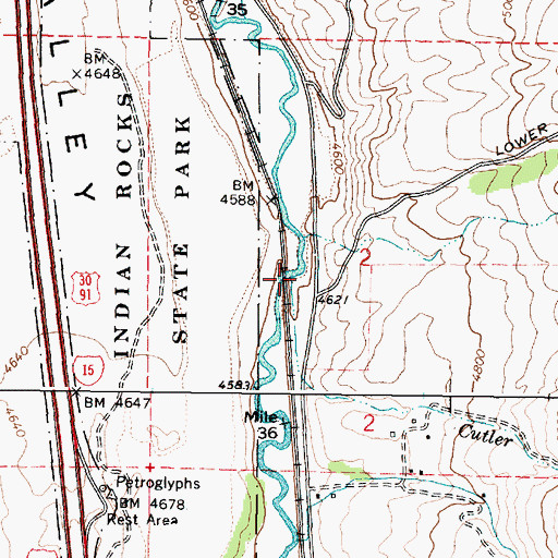 Topographic Map of Cutler Creek, ID