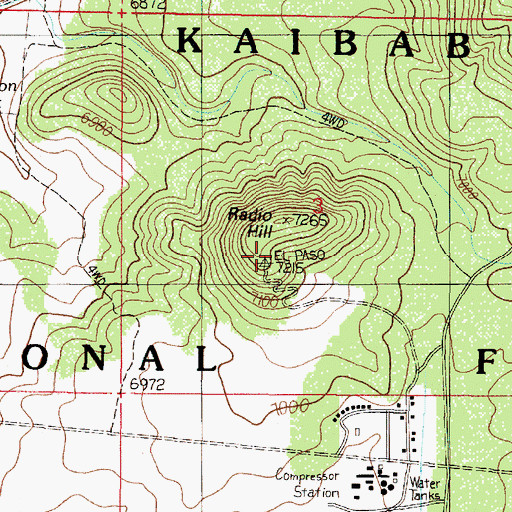 Topographic Map of Radio Hill, AZ