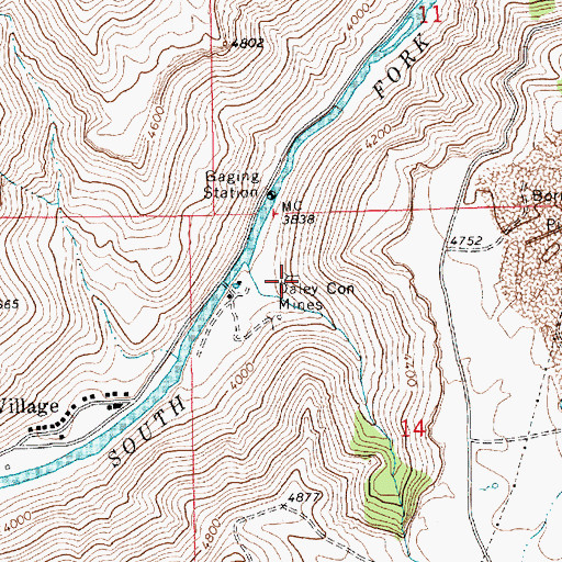 Topographic Map of Daley Con Mines, ID