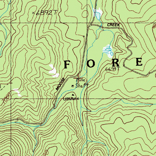 Topographic Map of Daly Creek, ID