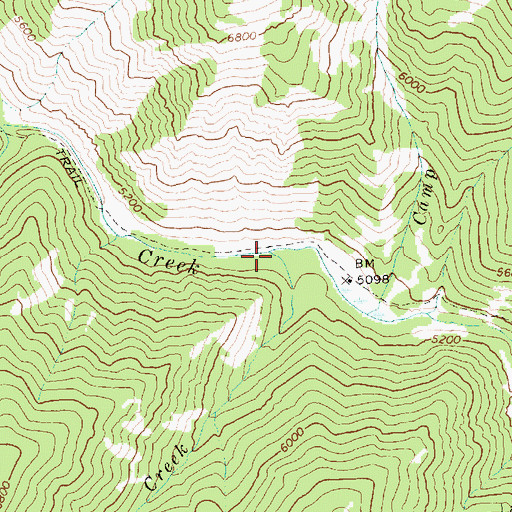 Topographic Map of Dame Creek, ID